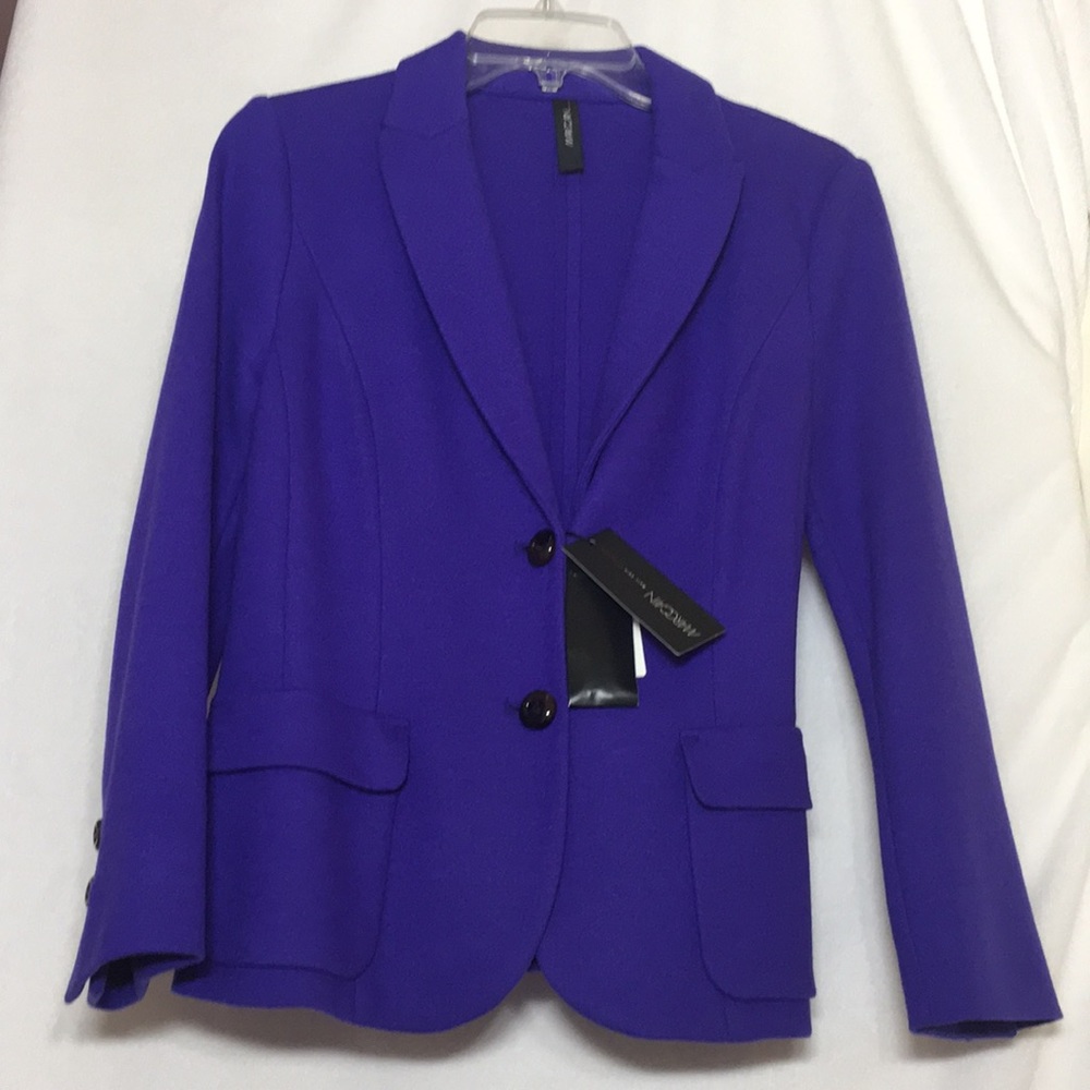 Marccain Blue/violet fitted blazer size 3